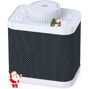 White Noise Sound Machine Portable with 20 Soothing Sounds, 18-48H Powerful Battery, Timer, Memory Function and Noise Machines for Sleeping Rain Sounds Noise Canceling for Baby Kids Adults Gift