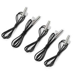 B3950 Thermistor Temperature Sensor 10K Sensitive NTC Probes 1m Cable, 5Pcs Waterproof Temp Sensor Probe
