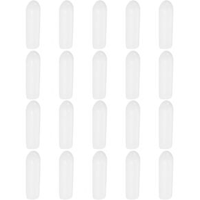 uxcell 50Pcs Rubber End Caps, 20mm/0.79" ID Flexible Rubber Caps, PVC Caps Rubber Screw for Bolts Screw Caps Thread Protectors Tube Screw Bolt, White