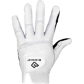 Bionic Gloves Men's RELAXGRIP 2.0 Golf Glove, White, Medium Large