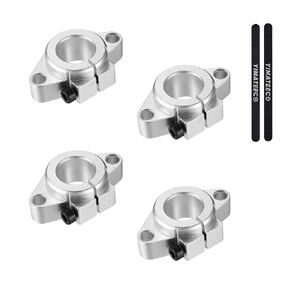Linear Motion Rail Clamping Guide Support Shafts, 4 Pack SK20 Aluminum Alloy Linear Shaft Support Sliding Table Holder, Oxidized Vertical Optical Axis Support Shaft Bracketed for 20mm Diameter Shafts