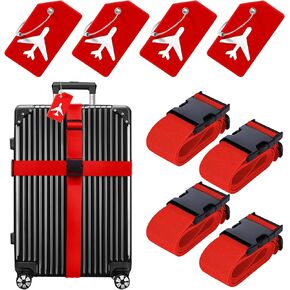 Luggage Straps Tag for Suitcases TSA Approved Travel Belt 8 Pack by Chelmon (Mixed Colors)