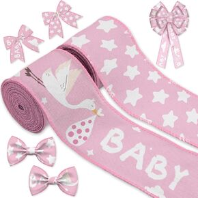 2 Rolls Baby Boy Ribbon, Welcome Baby It's a Boy Blue Wired Ribbons, Bear Baby Print, 2.55" Wide 5 Yards Each Roll for Baby Shower Decorations,Newborn Gift Wrapping, Birth Announcement Party Supplies in Kuwait