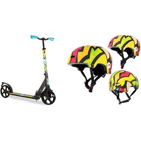 LaScoota Kick Scooter for Kids Ages 6+, Teens & Adults, Large 8" Sturdy Urethane Wheels. Adjustable Handlebar, Lightweight, Foldable, 220lbs Max Load
