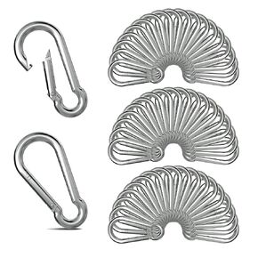 120PCS 3" Spring Snap Hook Carabiners, M8 x 3-1/8inch Heavy Duty Carabiner Clip Galvanized Steel Quick Link Snap Hook, 500LBS Holding Capacity for Swing, Hammock, Hiking, Gym, Travel Camping, Keychain
