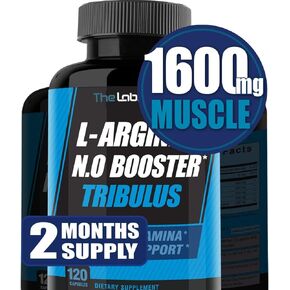 Nitric Oxide Supplement I Arginine Supplement 1600mg Vs L Arginine 1000mg Capsules / L Arginine L Citrulline Supplement (Nitric Oxide Booster) For Vascularity, Endurance w/ Tribulus - 2 Mons