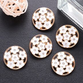 10PCS Star Shaped Rhinestone Buttons Crystal Diamond Accessory Embellishments for DIY Jewelry Crafts, Wedding Party Bridal Bouquet Clothes Hat Decoration (Clear-1)