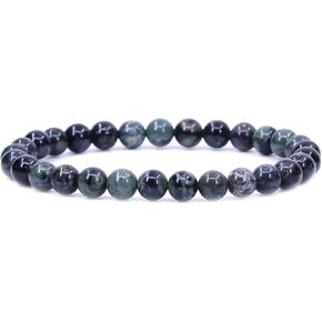 سوار Keleny Gem أحجار كريمة شبه ثمينة 6 مم خرز دائري أنيق كريستال قابل للتمدد 7 بوصة للجنسين