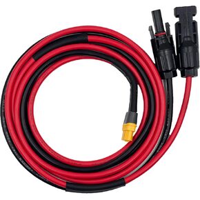 Solar to XT60 Charge Extension Cable 25FT 12AWG XT60 Adapter to Solar Panel Connector Cable Compatible with Ecoflow River Delta Series Bluetti Power Station Solar Panel 7.62m (12AWG)/25FT