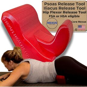 Core Nexus - Rotating Psoas Release Tool & Iliacus Release Tool | All-in-One Trigger Point Massage Tool | Lower Back Pain Relief, Sciatica Pain Relief, Hip Flexor Release Tool & Muscle Recovery - Red