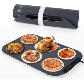 Food Warming Mat, Electric Warming Tray with Enhanced Heat Dissipation, 3-Level Temperature Control, Foldable Food Warmer for Buffets Party, Gatherings