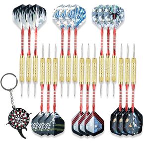18-Piece Metal Tip Professional Darts, Aluminum Shaft Professional Metal Darts Set, Steel Tip Darts, Large Capacity Metal Darts Set.