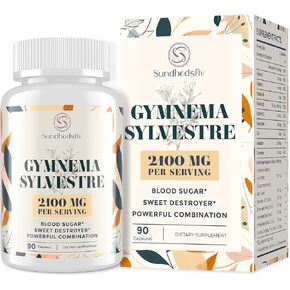 16 in 1 Blood Sugar Effective Gymnema Sylvestre Supplement 2100MG | with Berberine, Cinnamon, Bitter Melon | Maintain Normal Levels | Vitamins, Magnesium & Chromium | Non GMO | 90 Vegan Capsules