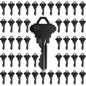 KeySmart AirKey Aluminum SC1 Key Blanks 48 Pack, 75% Lighter and 2X Stronger Than Brass Bulk Keys, Durable and Scratch-Free House Keys, SC1 Blank Keys Set (48 Pack, Black)
