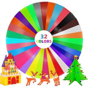 3D Pen Filament Refills 32 Colors 320ft Each Color 10 feet 1.75mm PLA 3D Pen Filament (32 Colors)