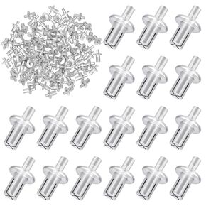Hilitchi 100Pcs M5 x 7mm Aluminum Core Rivets with Semi Round Head, Hammer Drive Rivets Knock Type Aluminum Rivets Semi Round Head Expansion Aluminum Rivets for Households Mechanical Devices