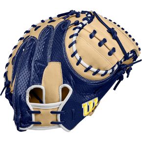 Wilson Winter 2024 A2000 SA34SS 34" Baseball Catcher's Mitt - Navy/Blonde, Right Hand Throw