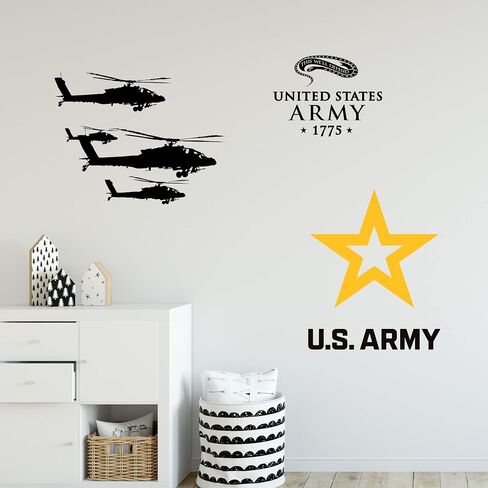 U. S. Army Wall Decals - Officially Licensed United States Army Military Vinyl Wall Stickers Removable Peel and Stick Army Wall Decor Helicoptor Airplane in Saudi Arabia