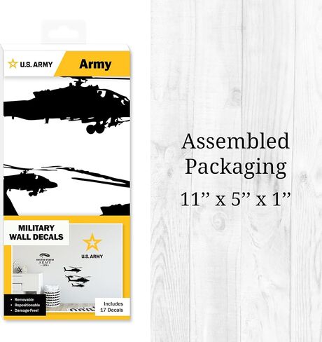 U. S. Army Wall Decals - Officially Licensed United States Army Military Vinyl Wall Stickers Removable Peel and Stick Army Wall Decor Helicoptor Airplane in Saudi Arabia