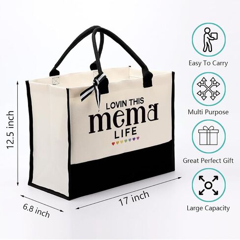 EDCTO Nana Canvas Tote, Cotton Canvas Tote Bag, Nana Canvas Bag for Vocation Travel Weekend Holiday Short Trip, Christian Gift for Nana, Mother's Day Gift, Ideal Nana Gift, Pray Hug Love Spoil in Kuwait