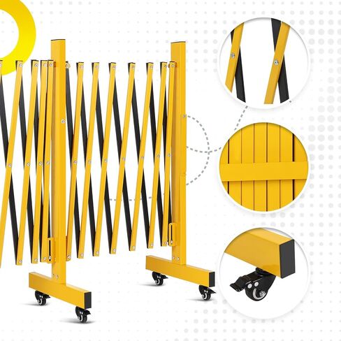 Metal Expandable Barricade, 16FT Folding Safety Traffic Driveway Gate, Portable Crowd Control Barriers Fence in Saudi Arabia