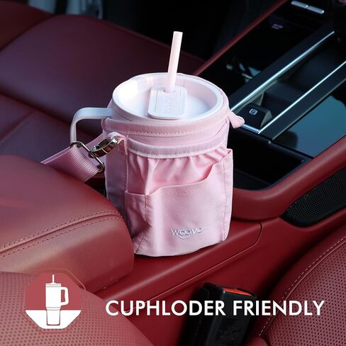 Water Bottle Carrier Bag with Strap for Stanley Cup Accessories 40oz, Elastic Phone Pocket Anti-Pilling Velcro, Insulated Water Bottle Holder Pouch with Strap for Stanley 40 oz Tumbler in Saudi Arabia