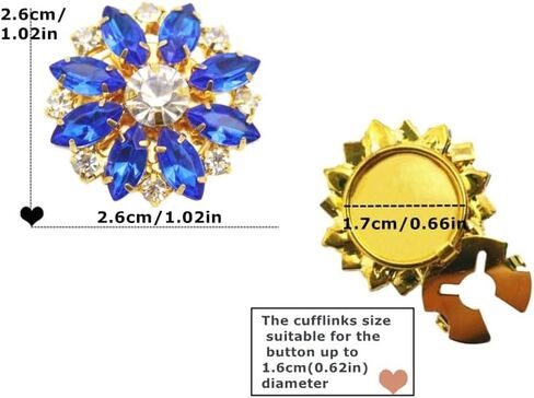 Button Covers Cufflinks For Men Women Rhinestone Flower Button Cover For Shirt Tuxedo, Decorative Buttons For Crafts Shell Button covers Fancy Accessories For Business Daily Party Wedding Gifts in Saudi Arabia