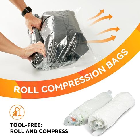 [2024 NEW] 30 Pack Vacuum Storage Bag (5 Jumbo/5 Large/5 Medium/5 Small/10 Roll) | Electric Pump | Space Saver | Rapid Vacuum | Double Zip | Clip Stopper | Clothes, Blanket Compression and Travelling in Saudi Arabia