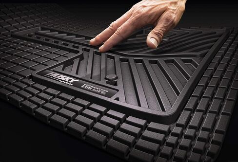 Husky Liners Weatherbeater Floor Mats | Fits 2017-2024 Tesla Model 3 | Front & 2nd Row, 3-pc Black - 95091 in Saudi Arabia
