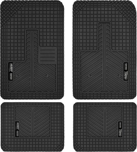 Husky Liners Weatherbeater Floor Mats | Fits 2017-2024 Tesla Model 3 | Front & 2nd Row, 3-pc Black - 95091 in Saudi Arabia
