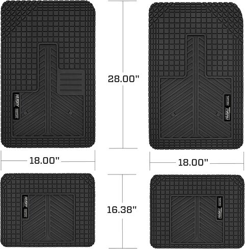 Husky Liners Weatherbeater Floor Mats | Fits 2017-2024 Tesla Model 3 | Front & 2nd Row, 3-pc Black - 95091 in Saudi Arabia