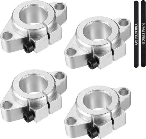 Linear Motion Rail Clamping Guide Support Shafts, 4 Pack SK20 Aluminum Alloy Linear Shaft Support Sliding Table Holder, Oxidized Vertical Optical Axis Support Shaft Bracketed for 20mm Diameter Shafts in Kuwait