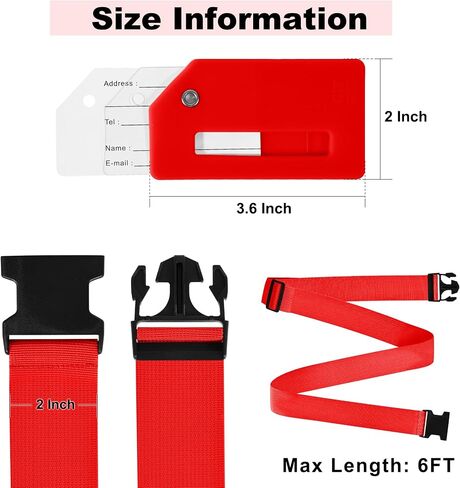 Luggage Straps Tag for Suitcases TSA Approved Travel Belt 8 Pack by Chelmon (Mixed Colors) in Saudi Arabia