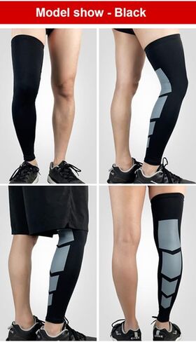 رياضية كاملة طويلة الساق ضغط الركبة الأكمام الأشعة فوق البنفسجية حماية الفخذ العجل للرجال النساء الجري كرة القدم كرة السلة ركوب الدراجات in Kuwait