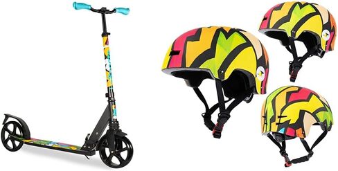 LaScoota Kick Scooter for Kids Ages 6+, Teens & Adults, Large 8" Sturdy Urethane Wheels. Adjustable Handlebar, Lightweight, Foldable, 220lbs Max Load in Saudi Arabia