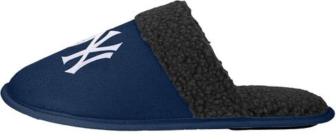 FOCO - Mens MLB Big Logo Team Color Suede Sherpa Scuff Slippers - New York Yankees in Saudi Arabia