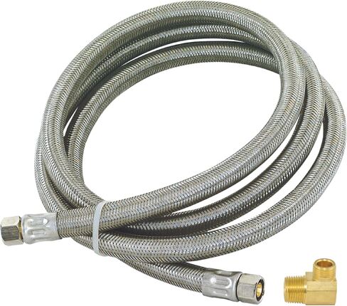 Eastman Dishwasher Installation Kit, 3/8 Inch Compression x 3/8 Inch MIP Elbow, 4 Foot Braided Stainless Steel Dishwasher Connectors, 48747 in Saudi Arabia