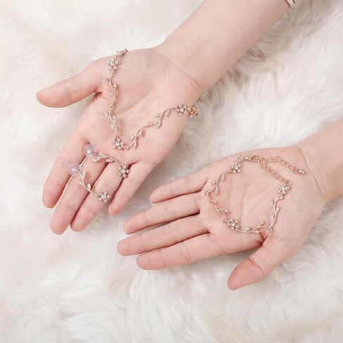 Yolev Bridal Jewelry Set Crystal Necklace Earrings Bracelet Wedding Rhinestone Choker Necklace for Brides Bridesmaid in Kuwait