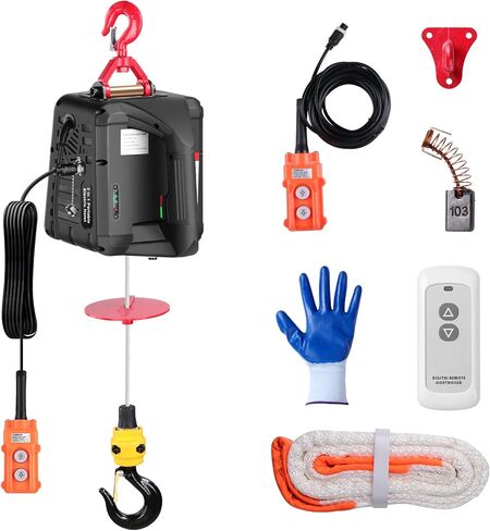 ونش رافعة كهربائية 3 في 1، 1100 رطل، 1500 وات، 110 فولت/120 فولت 22.9 قدم ارتفاع الرفع، 16 قدم/دقيقة مع خيارات أجهزة التحكم عن بعد سلكية ولاسلكية وحماية من التحميل الزائد، رافعة ونش كهربائية محمولة in Kuwait