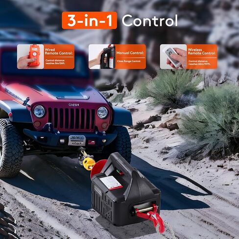 ونش رافعة كهربائية 3 في 1، 1100 رطل، 1500 وات، 110 فولت/120 فولت 22.9 قدم ارتفاع الرفع، 16 قدم/دقيقة مع خيارات أجهزة التحكم عن بعد سلكية ولاسلكية وحماية من التحميل الزائد، رافعة ونش كهربائية محمولة in Kuwait