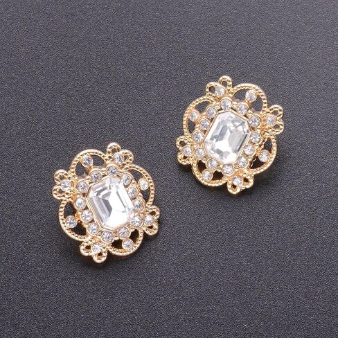 10PCS Star Shaped Rhinestone Buttons Crystal Diamond Accessory Embellishments for DIY Jewelry Crafts, Wedding Party Bridal Bouquet Clothes Hat Decoration (Clear-1) in Kuwait