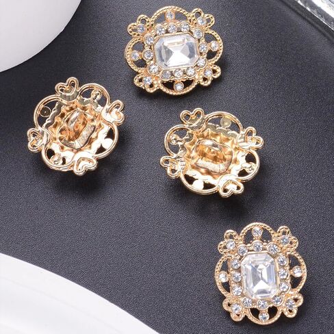 10PCS Star Shaped Rhinestone Buttons Crystal Diamond Accessory Embellishments for DIY Jewelry Crafts, Wedding Party Bridal Bouquet Clothes Hat Decoration (Clear-1) in Kuwait