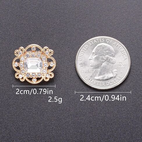 10PCS Star Shaped Rhinestone Buttons Crystal Diamond Accessory Embellishments for DIY Jewelry Crafts, Wedding Party Bridal Bouquet Clothes Hat Decoration (Clear-1) in Kuwait