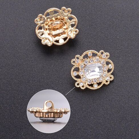 10PCS Star Shaped Rhinestone Buttons Crystal Diamond Accessory Embellishments for DIY Jewelry Crafts, Wedding Party Bridal Bouquet Clothes Hat Decoration (Clear-1) in Kuwait