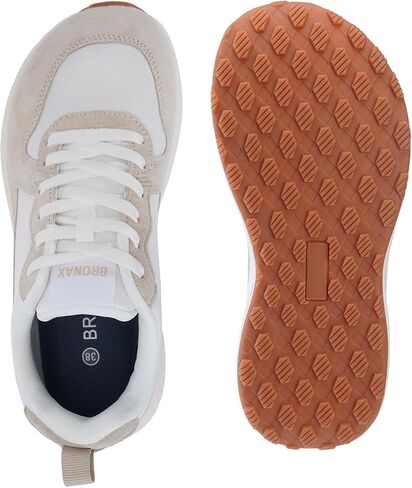 BRONAX Womens Wide Toe Box Athletic Casual Shoes | Suede-Detail Classic Design Sneakers in Saudi Arabia