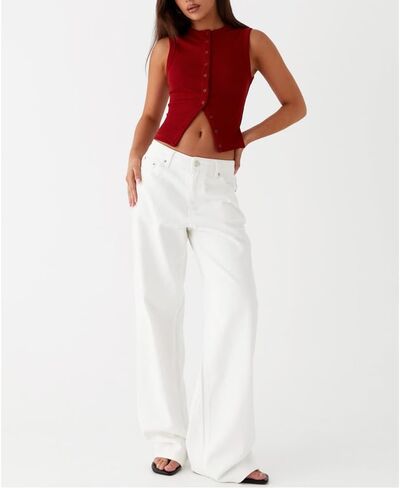 Women Vest Top Knit Ribbed Button Down Tank Top Sleeveless Slim Fit Cropped Going Out Tops Fall in Saudi Arabia