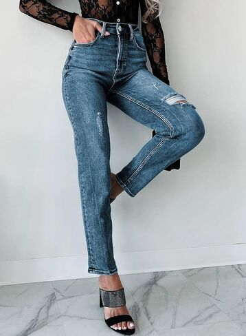 Dokotoo Jeans for Women High Waisted Fsahion Trendy Denim Pants 2024 Slim Pants Jean in Saudi Arabia