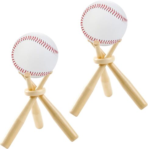 6 قطع حامل عرض البيسبول، 6 بوصة مضرب بيسبول خشبي صغير حامل بيسبول صغير قطع مركزية إبداعية للبيسبول في المنزل والمكتب عرض كرات ألعاب هدايا الحفلات in Kuwait