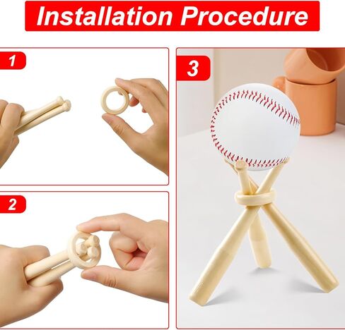 6 قطع حامل عرض البيسبول، 6 بوصة مضرب بيسبول خشبي صغير حامل بيسبول صغير قطع مركزية إبداعية للبيسبول في المنزل والمكتب عرض كرات ألعاب هدايا الحفلات in Kuwait