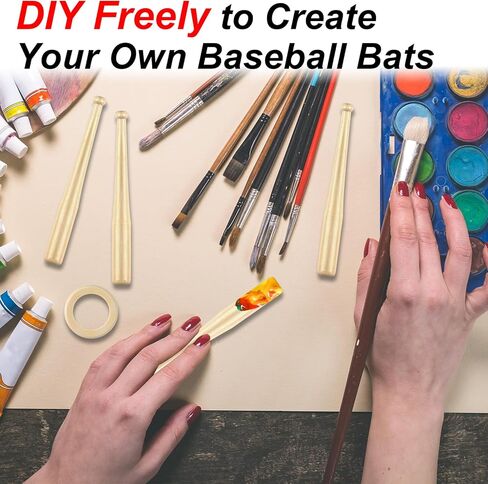 6 قطع حامل عرض البيسبول، 6 بوصة مضرب بيسبول خشبي صغير حامل بيسبول صغير قطع مركزية إبداعية للبيسبول في المنزل والمكتب عرض كرات ألعاب هدايا الحفلات in Kuwait